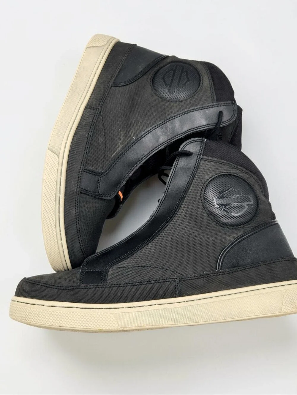 Harley Davidson Vardon Ankle Rididng Boot Black Leather Canvas  11.5 Waterproof